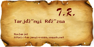 Tarjányi Rózsa névjegykártya