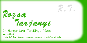 rozsa tarjanyi business card